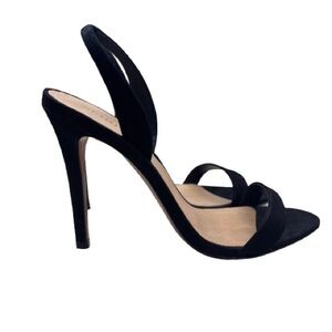 Schutz Luriane Black Nubuck Slingback Heels Size 10 New Without Box